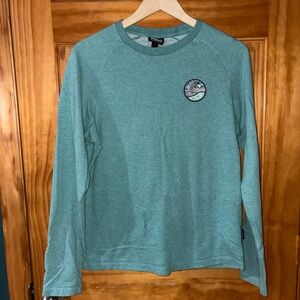 Patagonia Teal Crewneck Sweatshirt with Wave Design
